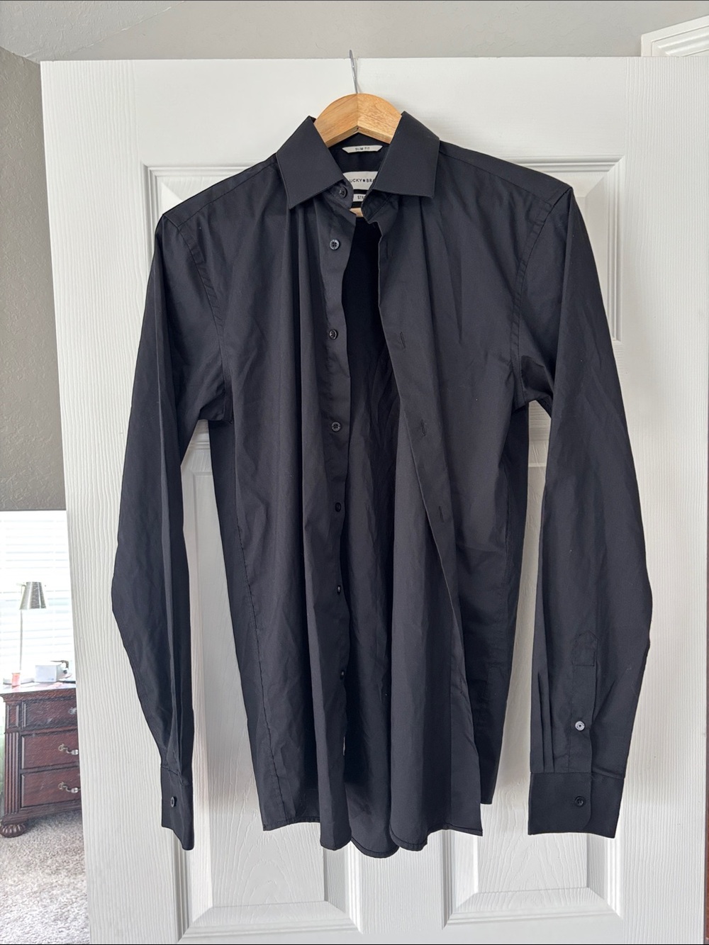 Lucky Brand Men's Black Long-Sleeve Dress Shirt